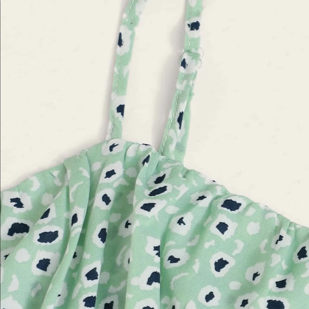 Mint Ruched Bust Crop Top Pattern Cami Small Shein - Picture 4 of 5